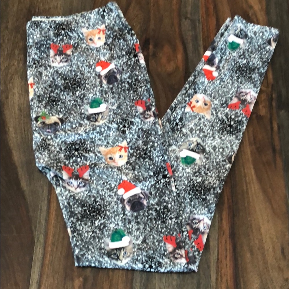 Cat and dog Christmas Leggings - L/XL